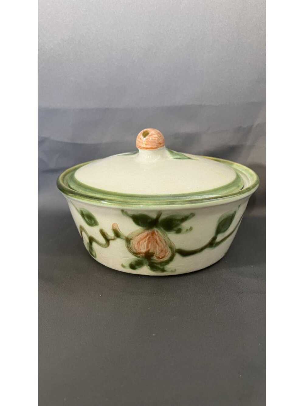 John B. Taylor 7" Ceramic Harvest Covered Dish With Pear Motif